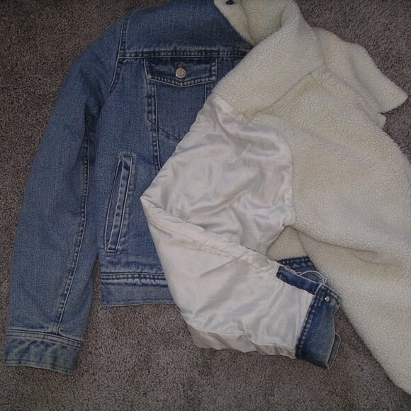 Jones Jean Jacket Mens Medium with Sherpa lining - Picture 6 of 9